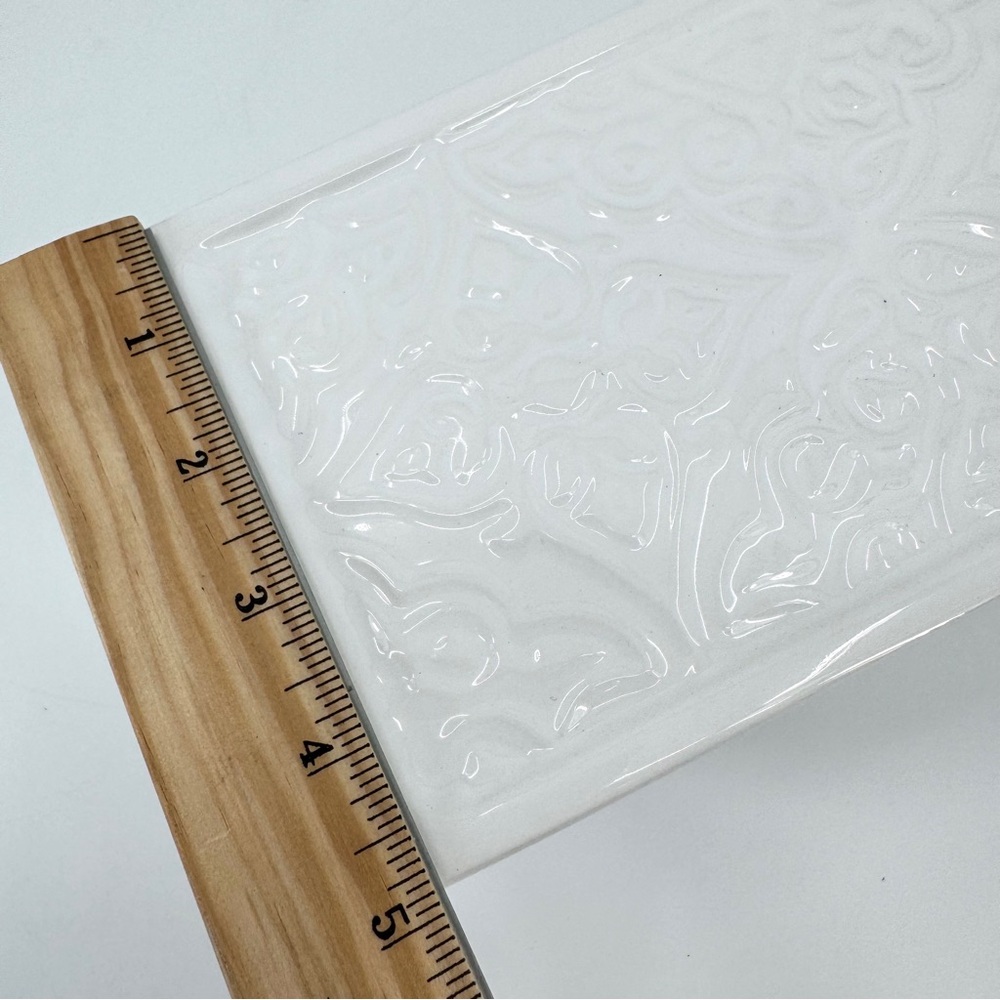 Real Home Earthenware Embossed Scroll 9” Lidded Loaf Dish - Picture 5 of 11